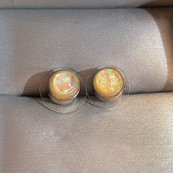 Nordstrom Shimmering Opalescent Round Earrings - Picture 3 of 7